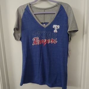 NWT! Short sleeve V-Neck Texas Rangers T Shirt XL